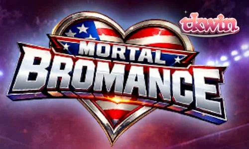 Interface colorida e satírica do jogo de slot Mortal Bromance