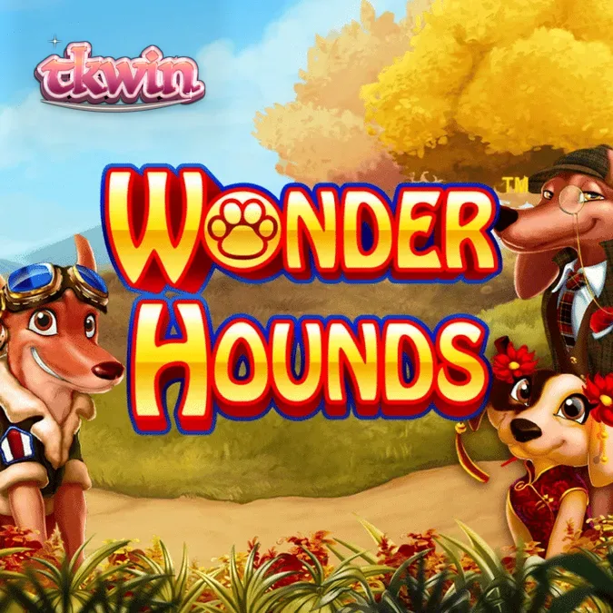 Interface do jogo de slot Wonder Hounds com tema de cachorros